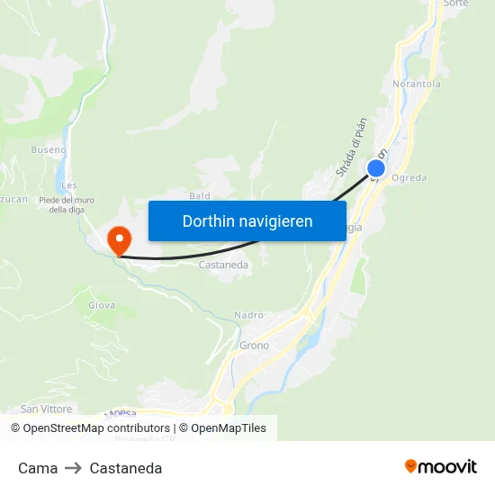Cama to Castaneda map