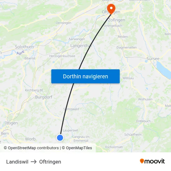 Landiswil to Oftringen map