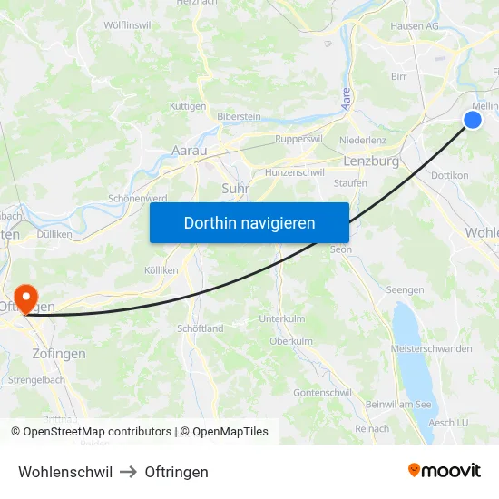 Wohlenschwil to Oftringen map