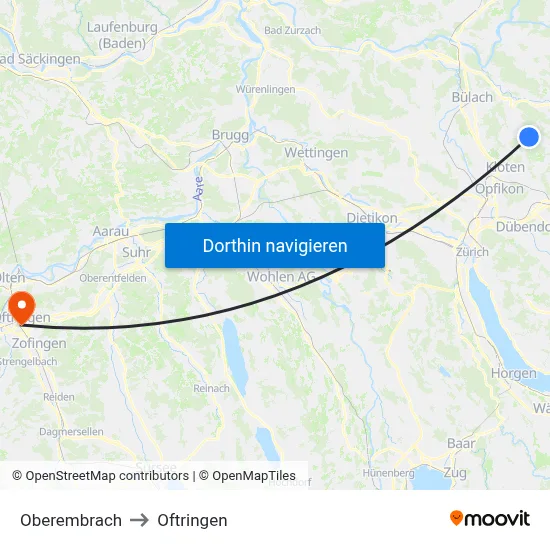 Oberembrach to Oftringen map