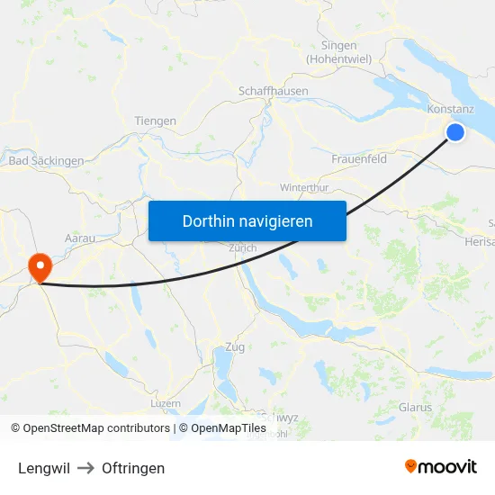 Lengwil to Oftringen map