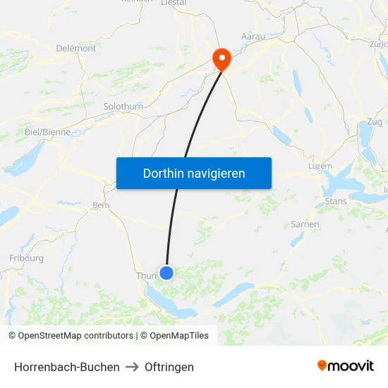Horrenbach-Buchen to Oftringen map