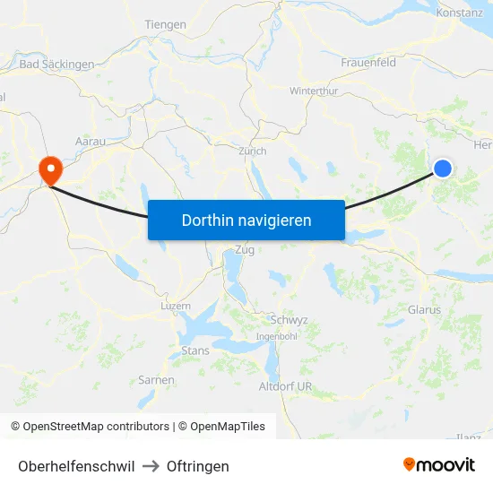 Oberhelfenschwil to Oftringen map
