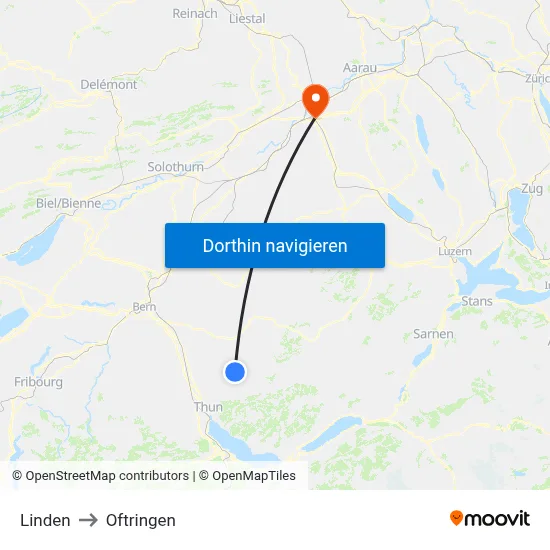 Linden to Oftringen map