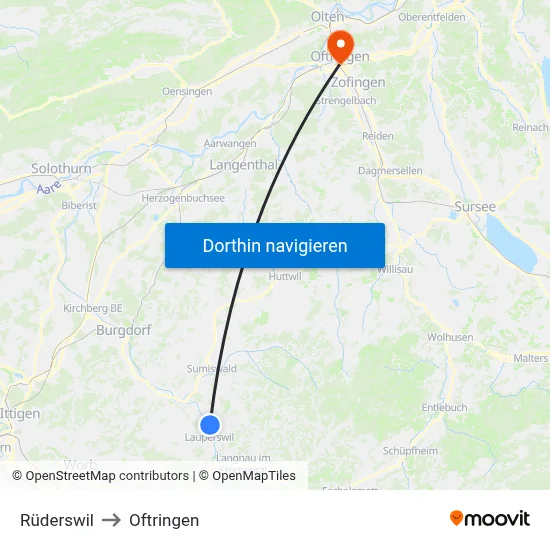 Rüderswil to Oftringen map