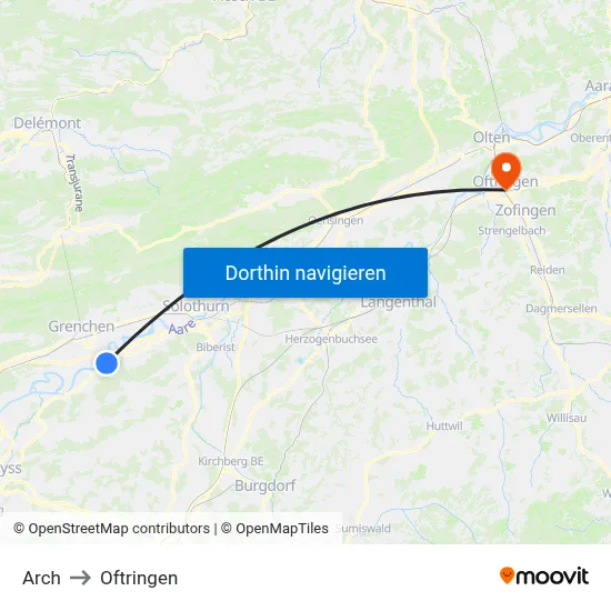 Arch to Oftringen map