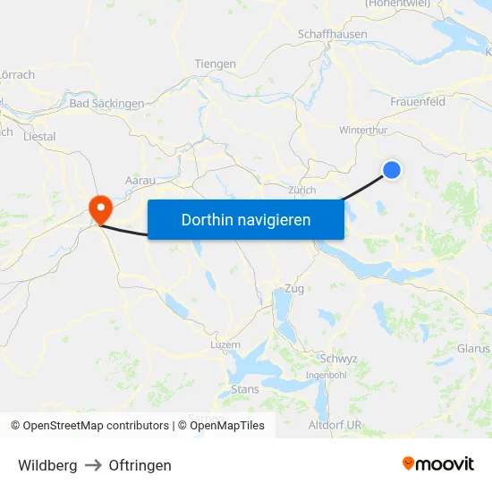 Wildberg to Oftringen map