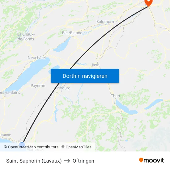 Saint-Saphorin (Lavaux) to Oftringen map