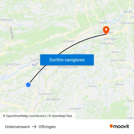 Unterramsern to Oftringen map