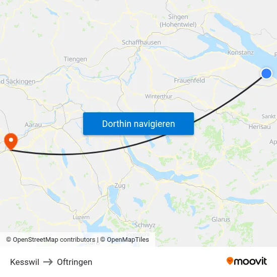 Kesswil to Oftringen map