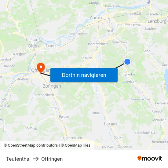 Teufenthal to Oftringen map