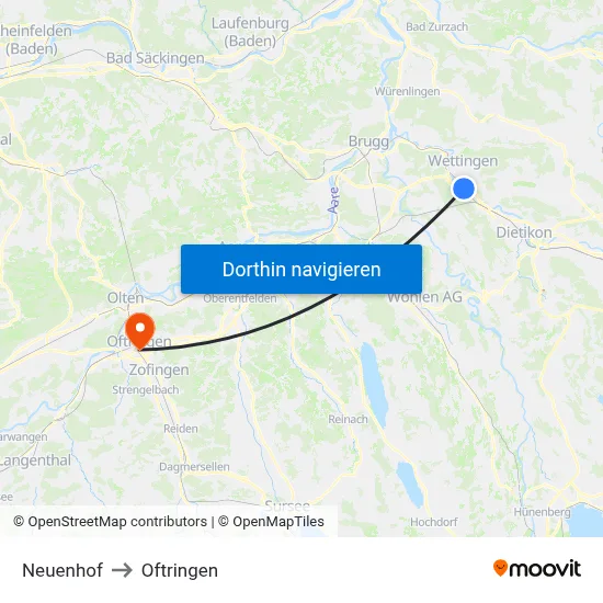 Neuenhof to Oftringen map