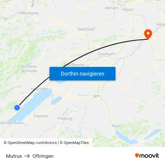 Mutrux to Oftringen map