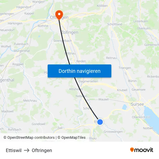 Ettiswil to Oftringen map