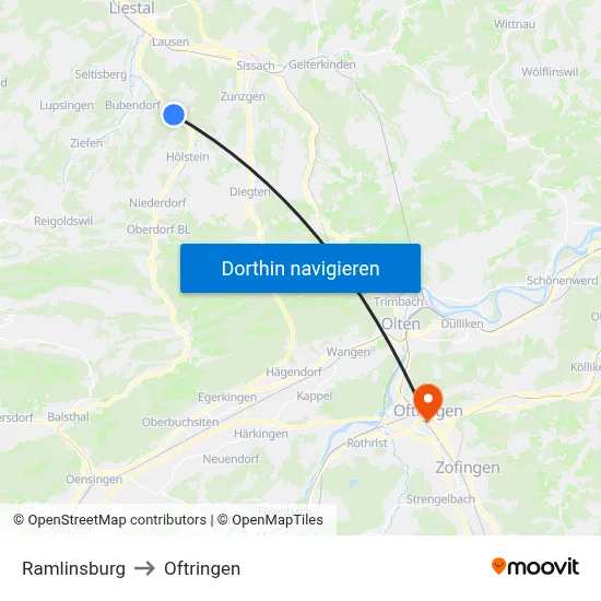 Ramlinsburg to Oftringen map