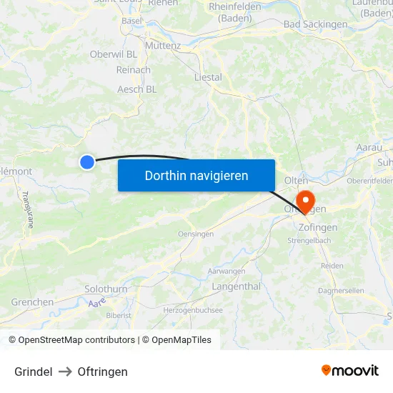 Grindel to Oftringen map