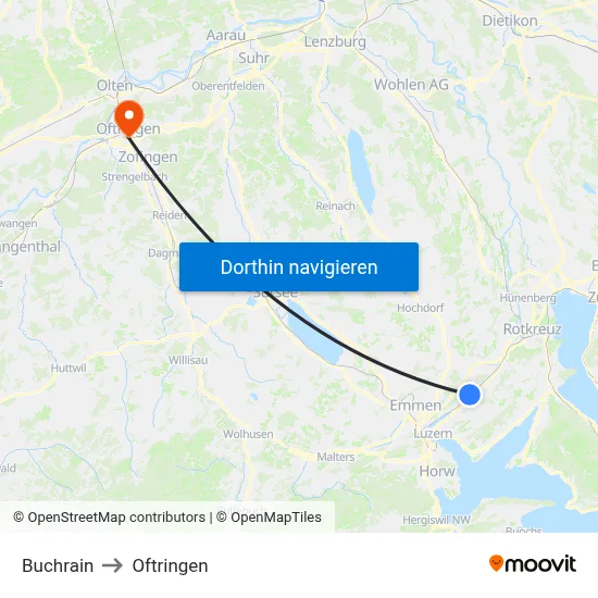 Buchrain to Oftringen map