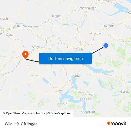 Wila to Oftringen map