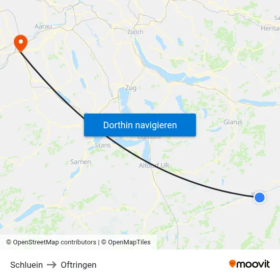 Schluein to Oftringen map