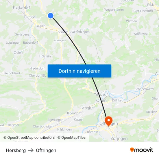 Hersberg to Oftringen map