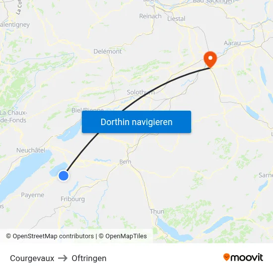 Courgevaux to Oftringen map