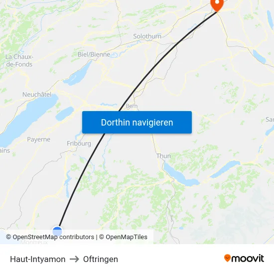 Haut-Intyamon to Oftringen map