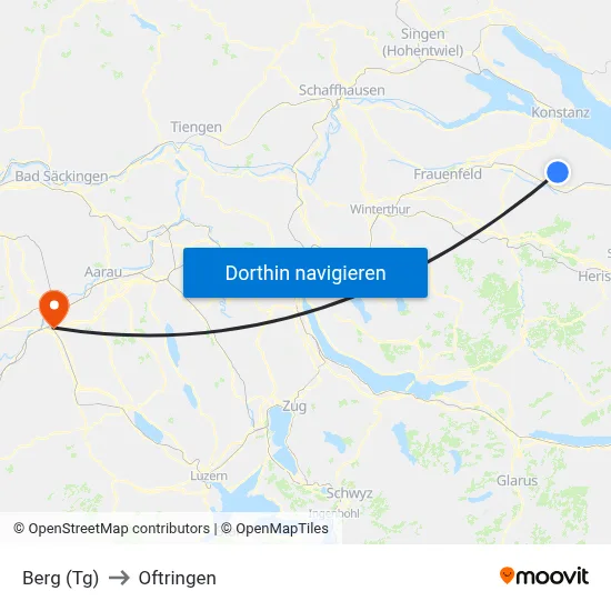 Berg (Tg) to Oftringen map