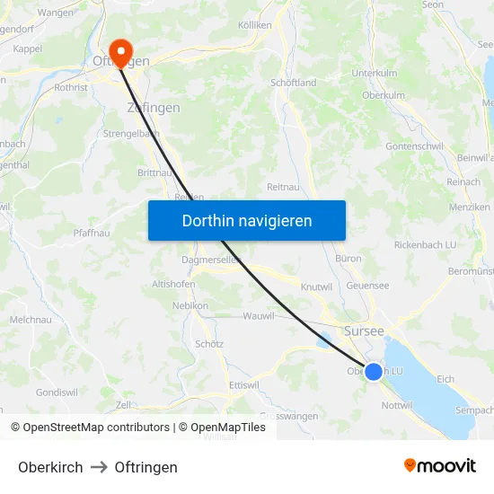 Oberkirch to Oftringen map