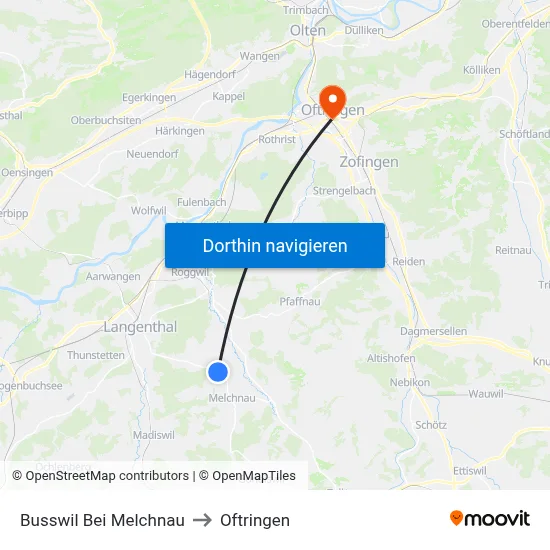 Busswil Bei Melchnau to Oftringen map
