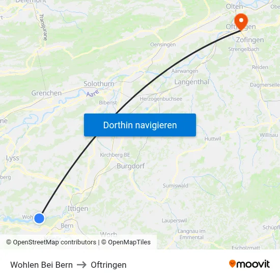 Wohlen Bei Bern to Oftringen map
