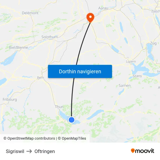 Sigriswil to Oftringen map