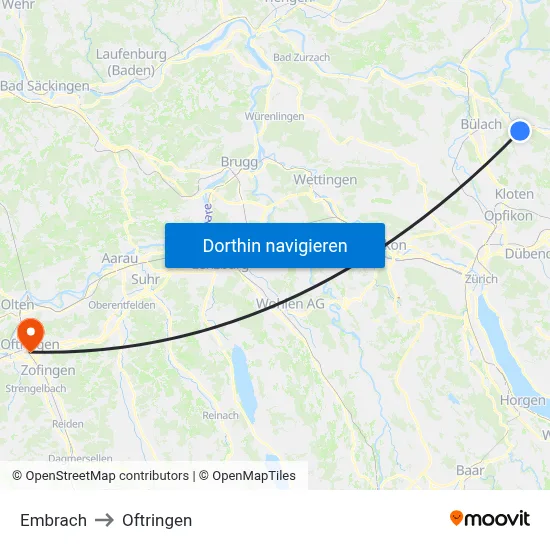 Embrach to Oftringen map