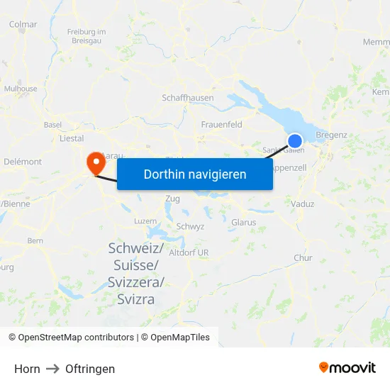 Horn to Oftringen map