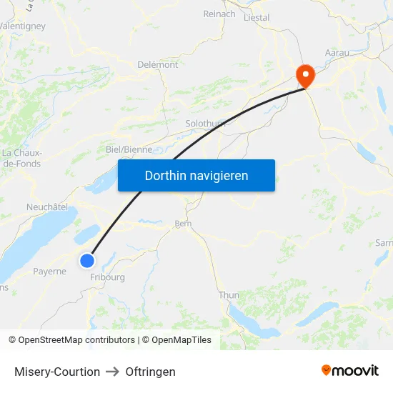 Misery-Courtion to Oftringen map