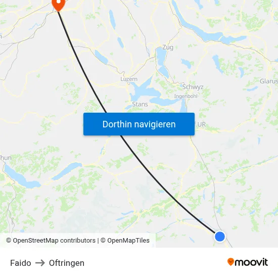Faido to Oftringen map
