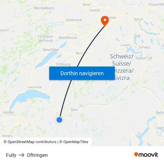 Fully to Oftringen map