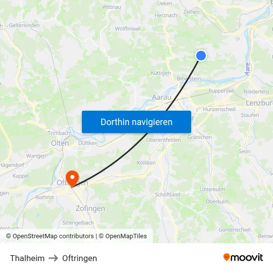 Thalheim to Oftringen map