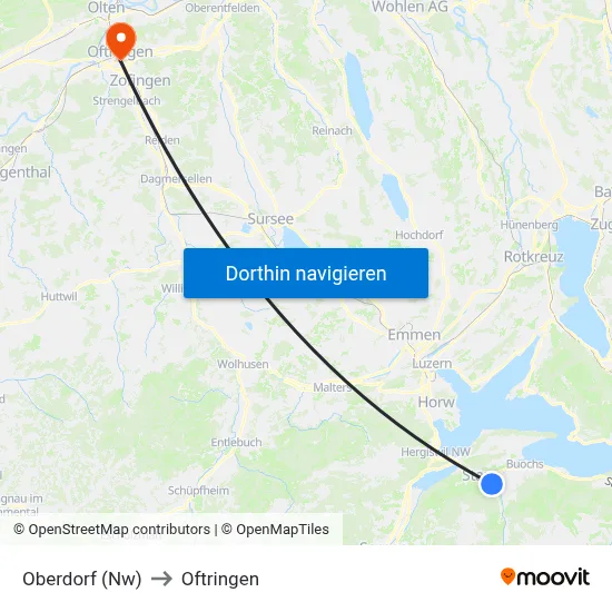Oberdorf (Nw) to Oftringen map