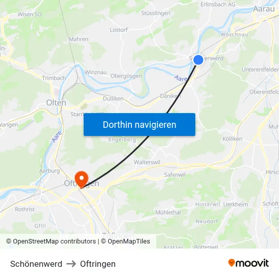 Schönenwerd to Oftringen map