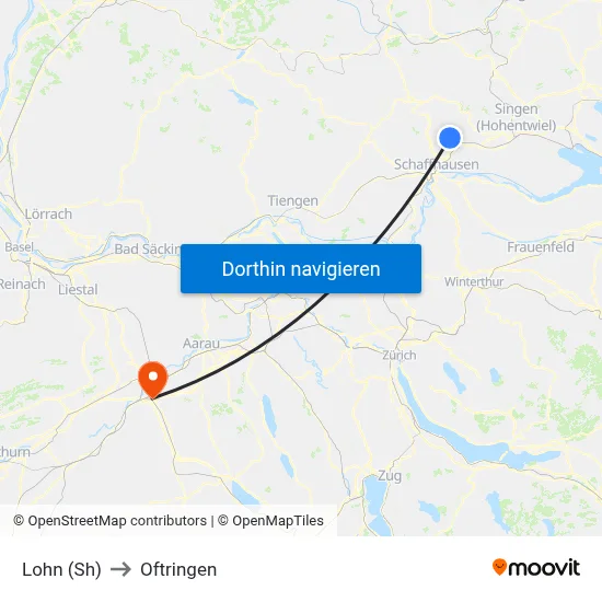 Lohn (Sh) to Oftringen map