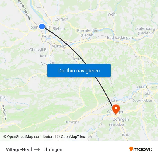 Village-Neuf to Oftringen map