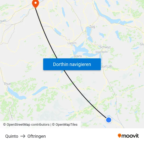 Quinto to Oftringen map