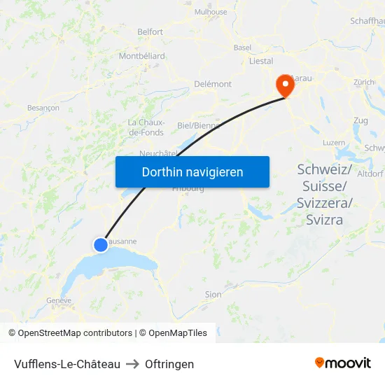 Vufflens-Le-Château to Oftringen map