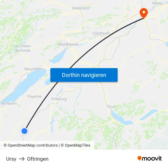 Ursy to Oftringen map