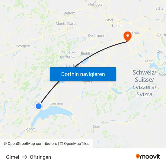 Gimel to Oftringen map