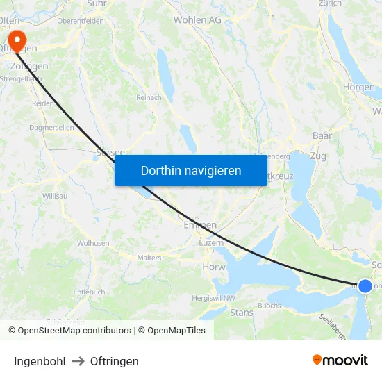 Ingenbohl to Oftringen map