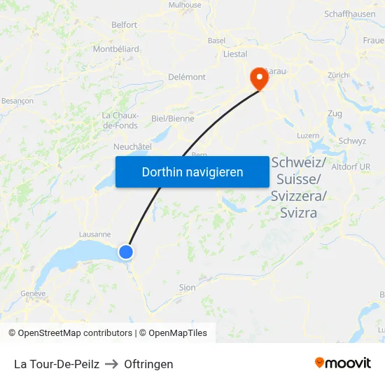La Tour-De-Peilz to Oftringen map