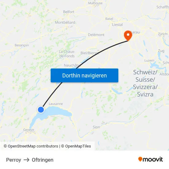 Perroy to Oftringen map