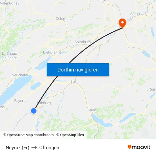 Neyruz (Fr) to Oftringen map