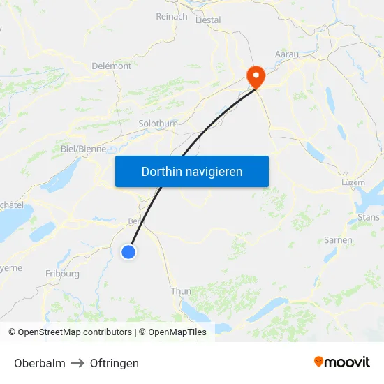 Oberbalm to Oftringen map
